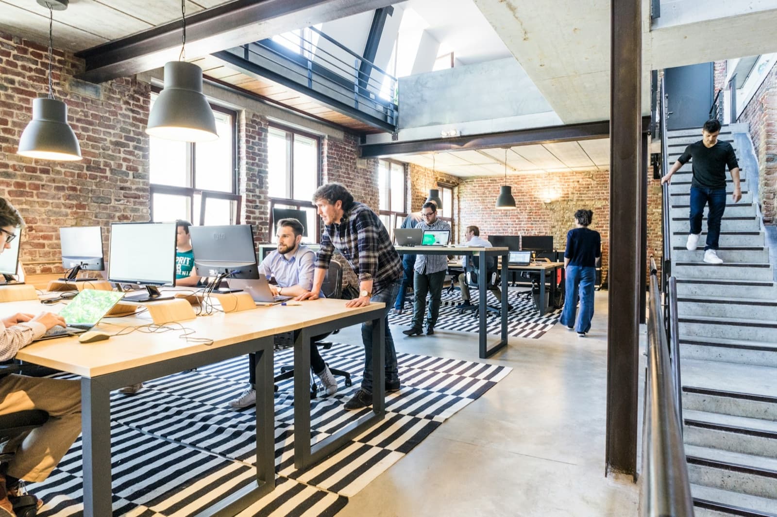 Innovation team at work in a collaborative space