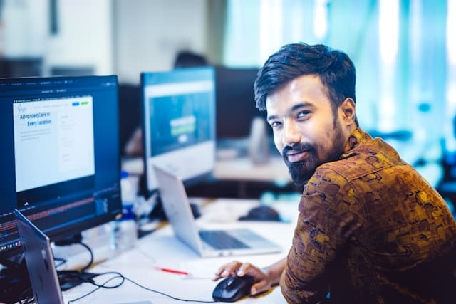 An early career professional at work